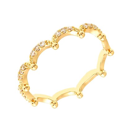 Petunia Women's 18k Gold Plated Wave Fashion Ring