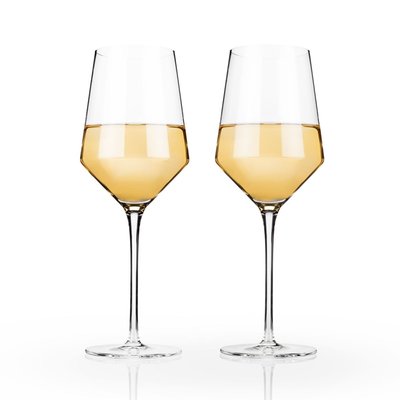 Raye Angled Crystal Chardonnay Glasses Set Of 2