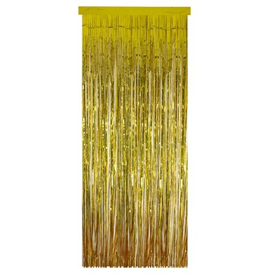 Tinsel Christmas Window or Door Curtain - 3' x 8' - Gold