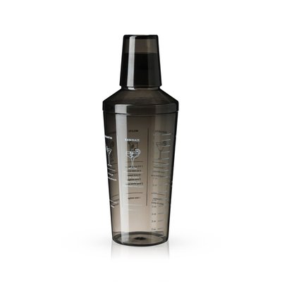 Smoke-Colored Plastic Cocktail Shaker with Recipes