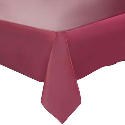 Burgundy Rectangular Disposable Plastic Tablecloths (54" x 108") - 1 Tablecloth