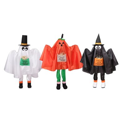 Ghost, Pumpkin and Bat Standing Halloween Kid Figures - 36" - Set of 3