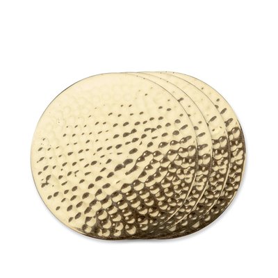 Hammered Brass Coasters Set Of 4