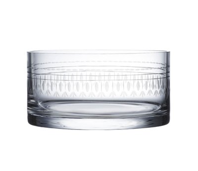 A Crystal Ice Dish With Ovals Design