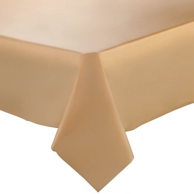 Gold Rectangular Disposable Plastic Tablecloths (54" x 108") - 1 Tablecloth