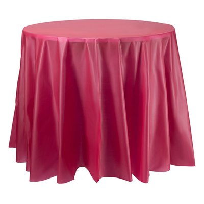Burgundy Round Disposable Plastic Tablecloths (84") - 1 Tablecloth