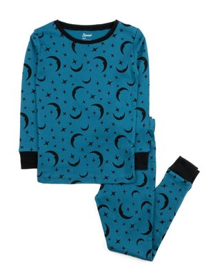 Leveret Kids Two Piece Cotton Pajamas Moon