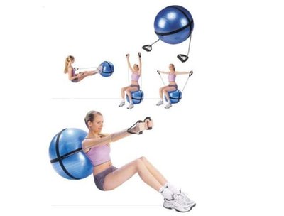 Amber 55cm Fitness Ball with Strap, Anti-Burst, Non-Slip
