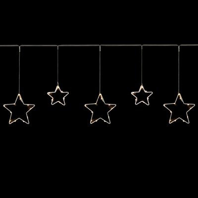 LED Lighted Stars Christmas Garland, 4ft, Warm White Lights