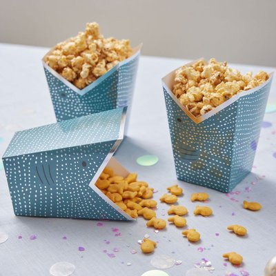 Ma Fete Whale Shark Popcorn Treat and Popcorn Boxes, (12)