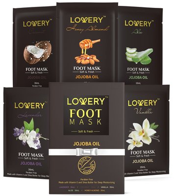 Lovery Deep Conditioning Foot Masks with Vitamine E, Shea Butter & Jojoba Oil - 5pk