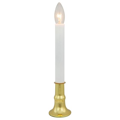 Single Light Window Candle with Timer - 9" - White