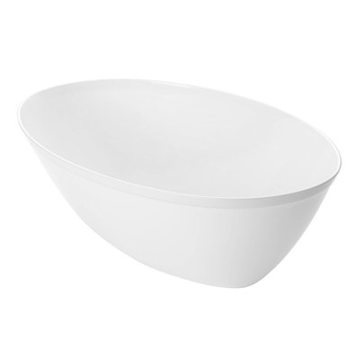 White Oval Plastic Serving Bowls (2 qt.) - 3 Bowls