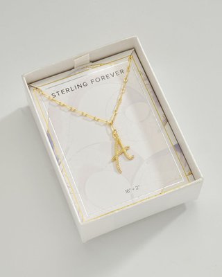 Textured Initial Charm Necklace