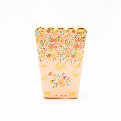 Ma Fete Tea Party Floral Paper Popcorn and Treat Boxes, (12)