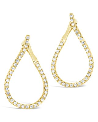 Cz Studded Drop Earrings