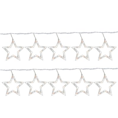 Clear Twinkling Star Icicle Christmas Lights - 10' - White Wire - 10ct