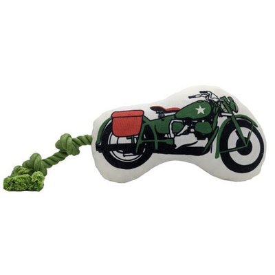 Retro Army Motorcycle Plush Dog and Puppy Toy