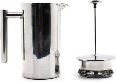 LIVEVIE Double-Walled Stainless Steel French Press Coffee Maker