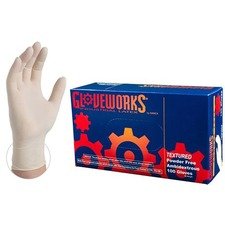 Gloveworks Work Gloves, Powder-Free, 5 mil, Large, Ivory, Textured, 100/Box, 10/Carton