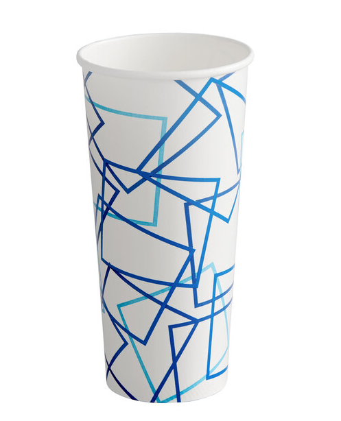 Double Poly Paper Cold Cup, 22 oz, Blue