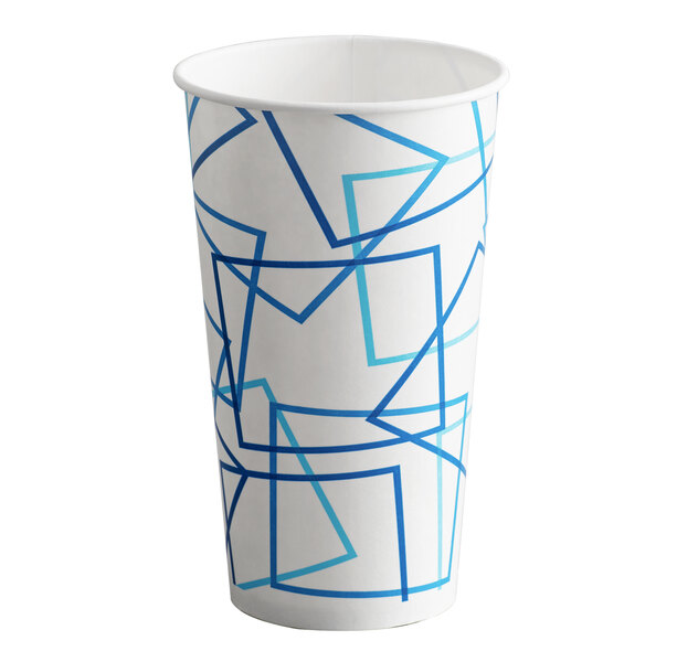 Double Poly Paper Cold Cup, 16 oz, Blue
