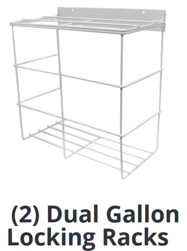 (2) Dual Gallon Locking Racks