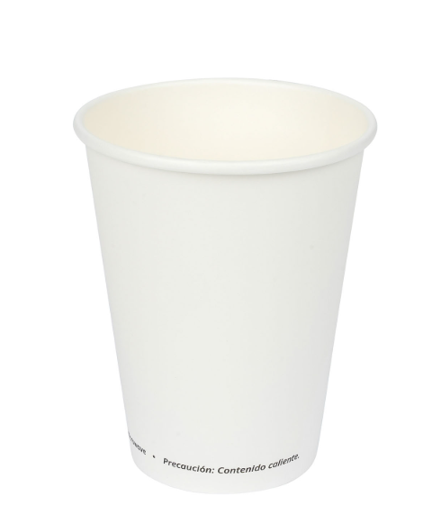 Jovials Paper Single Wall Hot Cup, White, 12 oz