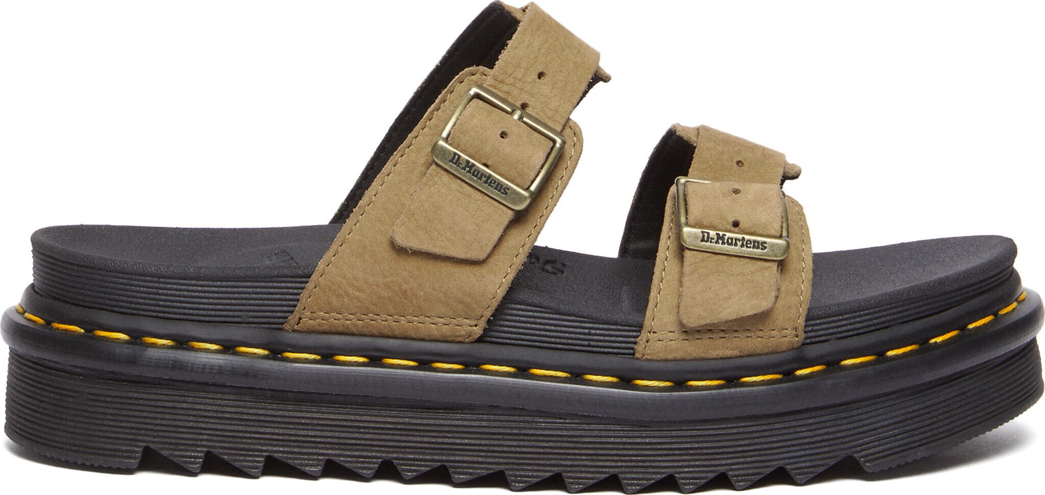 Dr. MARTENS ★ Myles Sandal Black Dr. Martens Unisex Myles Black Brando Sandal, Savannah Tan