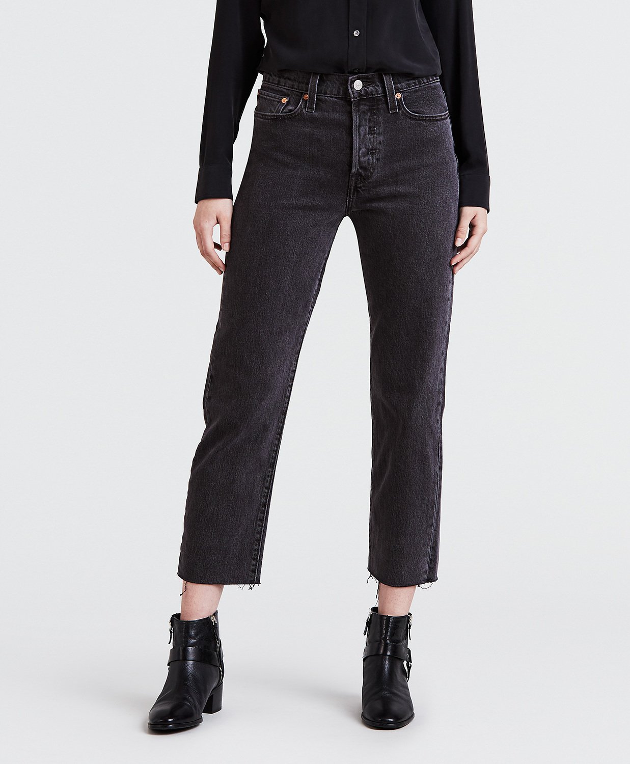 Levi's wedgie straight jeans black online