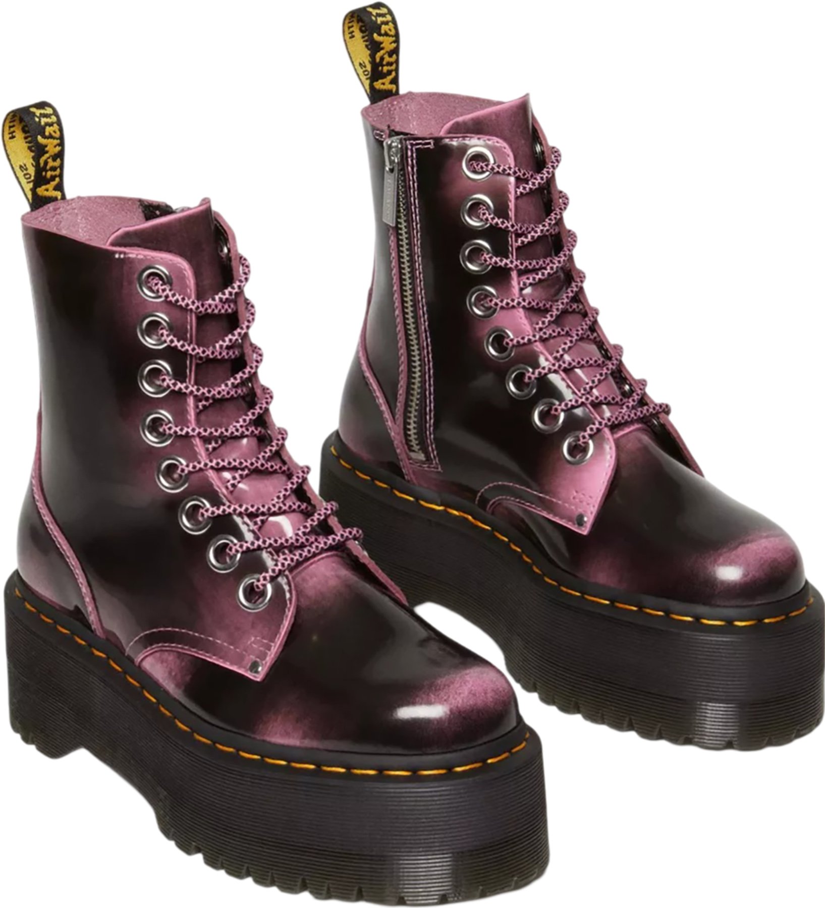 JADON MAX REBEL LEATHER PLATFORM BOOTS Jadon Max Silver Platform