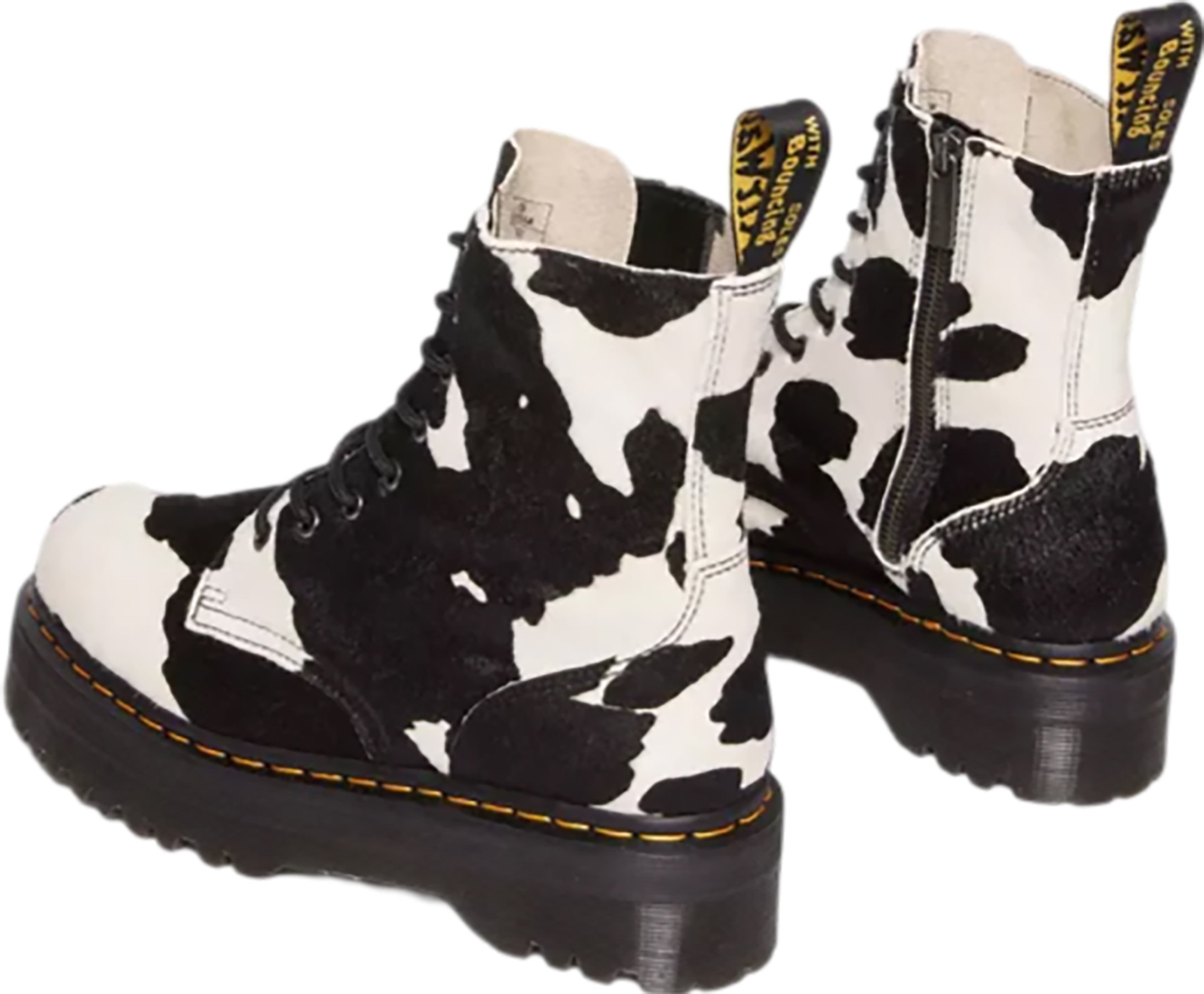 Dr. Martens Jadon Hair On Cow Print Platform Boots Unisex Cow Print 11 12