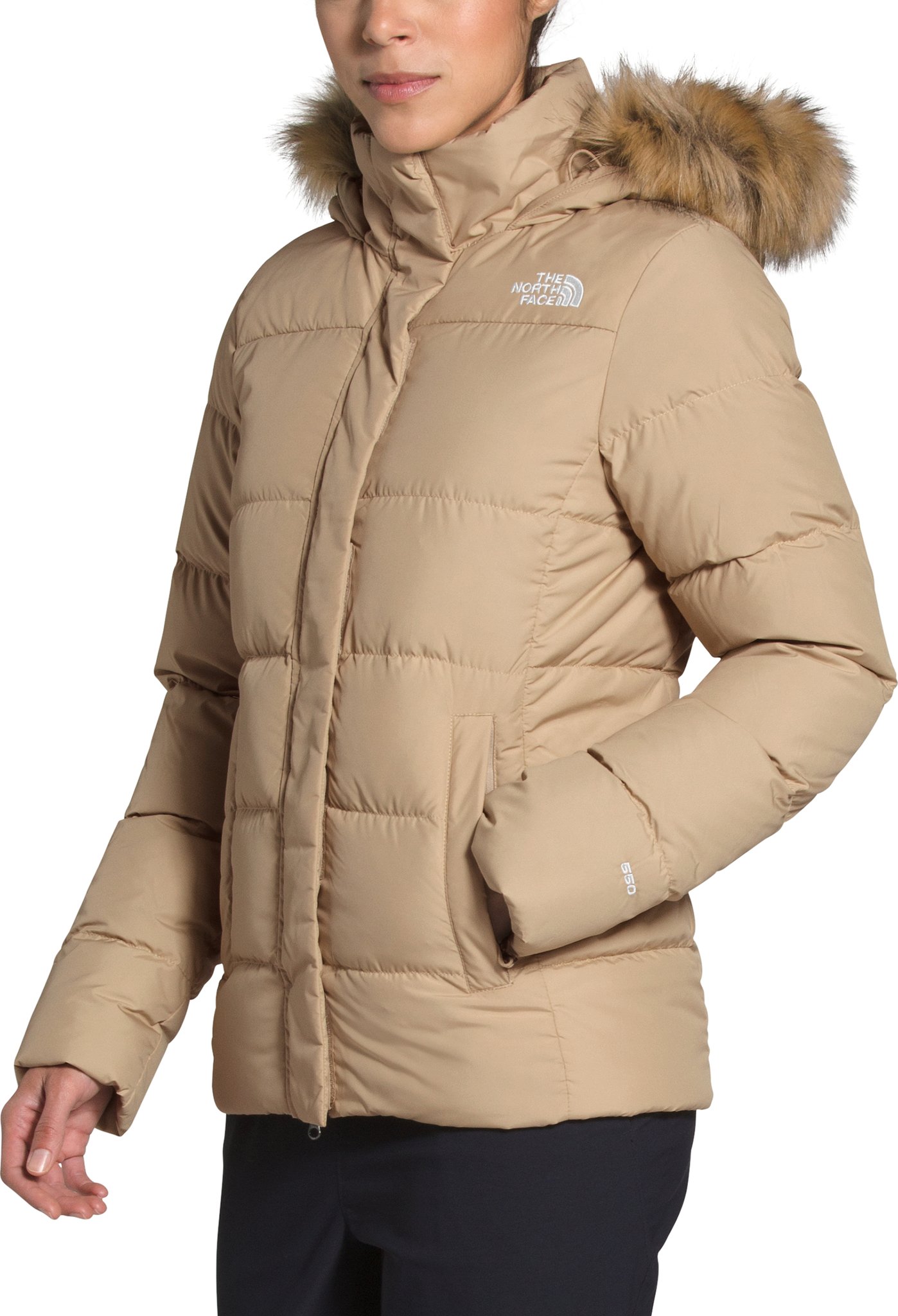 Khaki north face jacket womens best sale