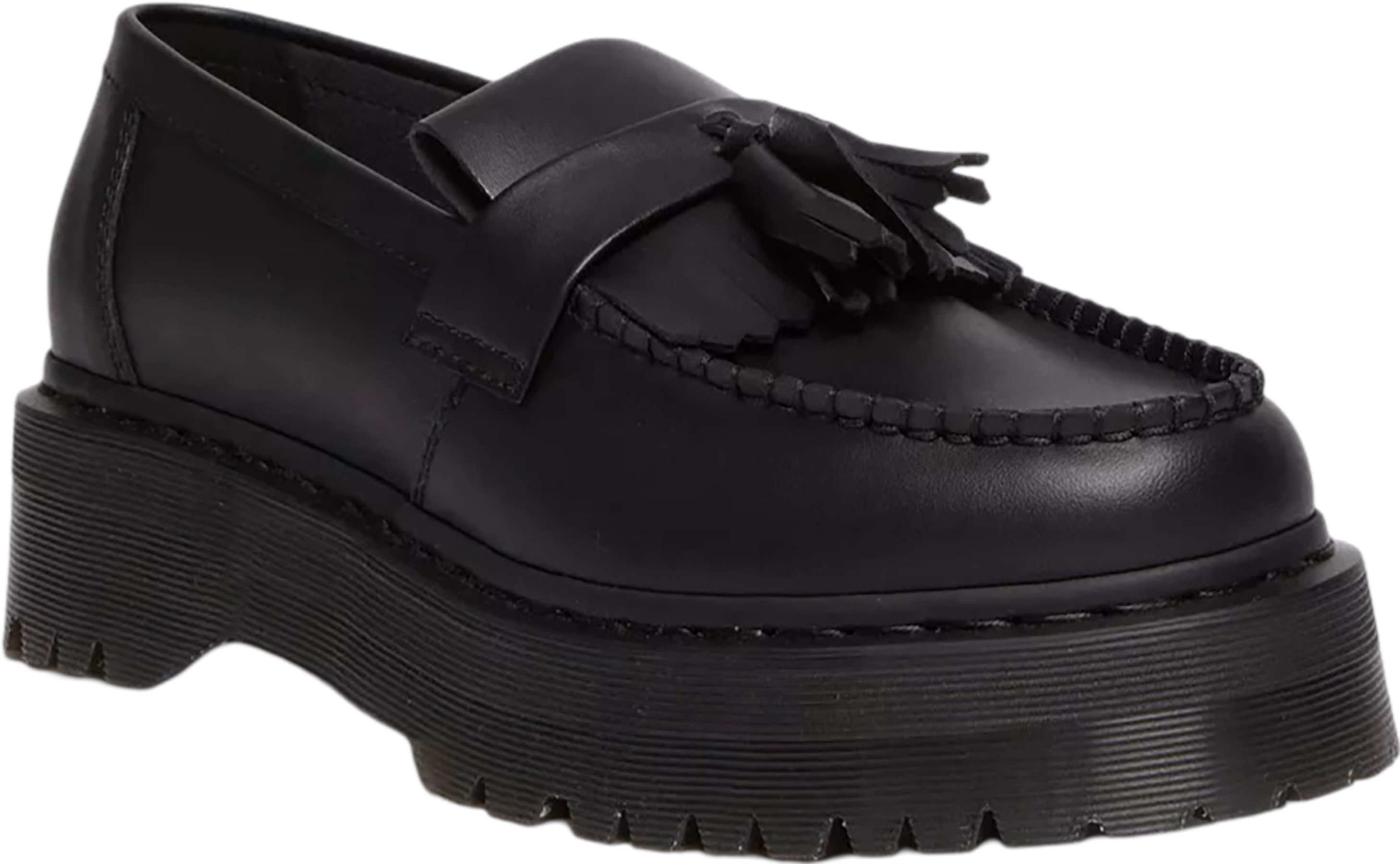 «Dr.Martens\" ADRIAN QUAD TASSEL LOAFER Adrian Quad Leather Platform Tassle Loafers in Black | Dr