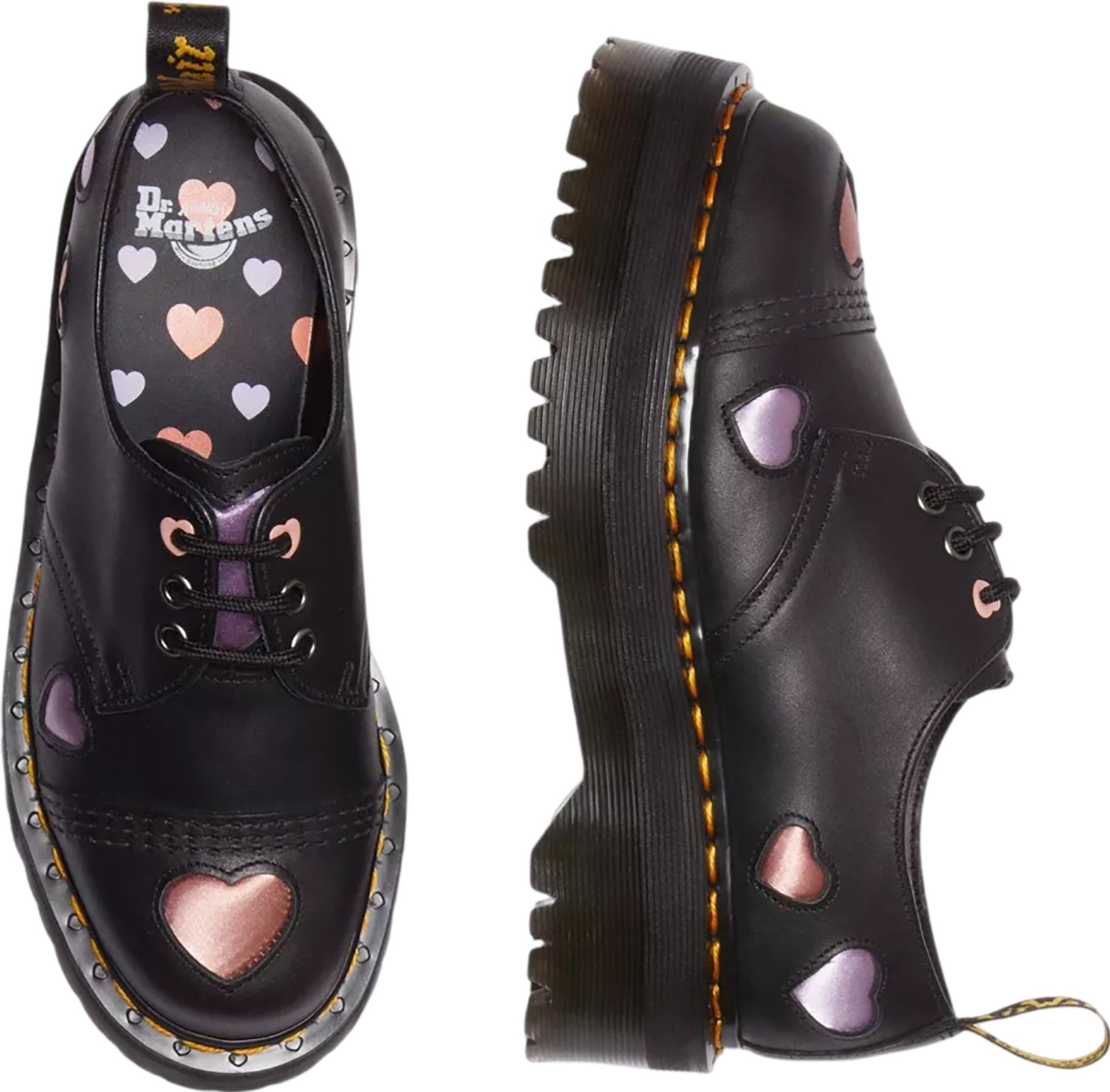 Martens 1461 Leather Heart Platform Shoes Women's The Last