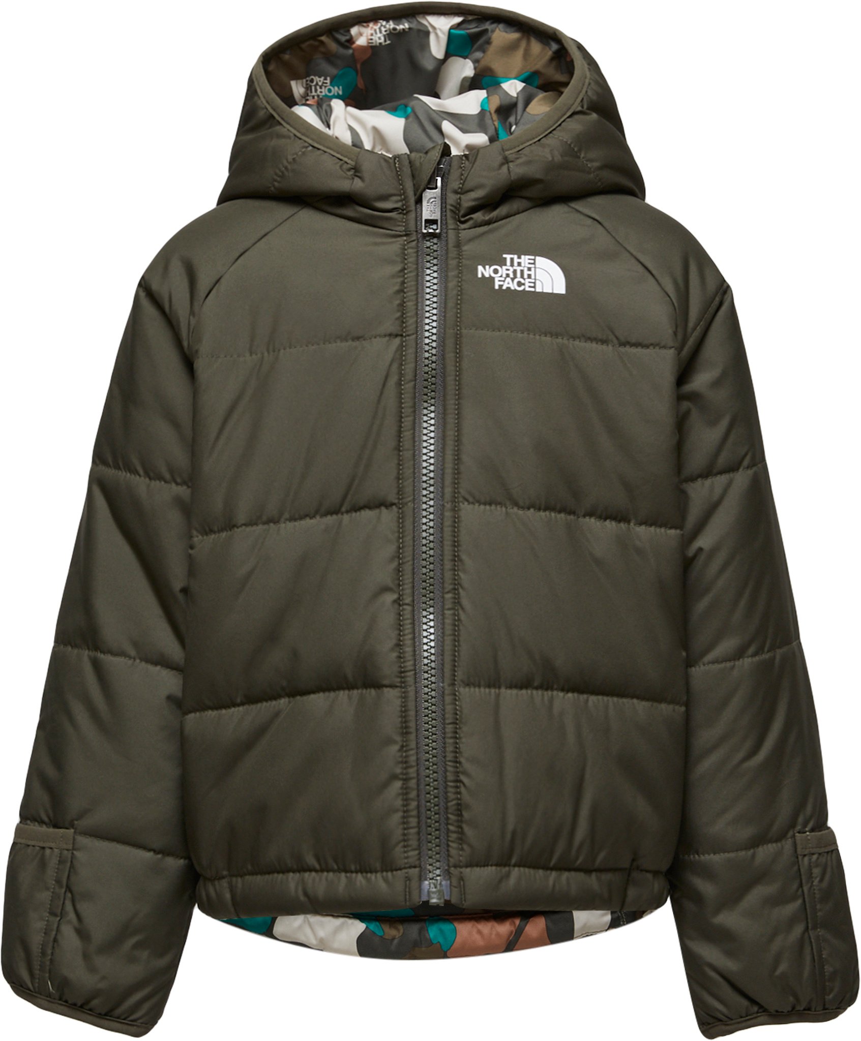 The North Face Perrito Reversible Hooded Jacket Baby New Taupe Green NB 3M