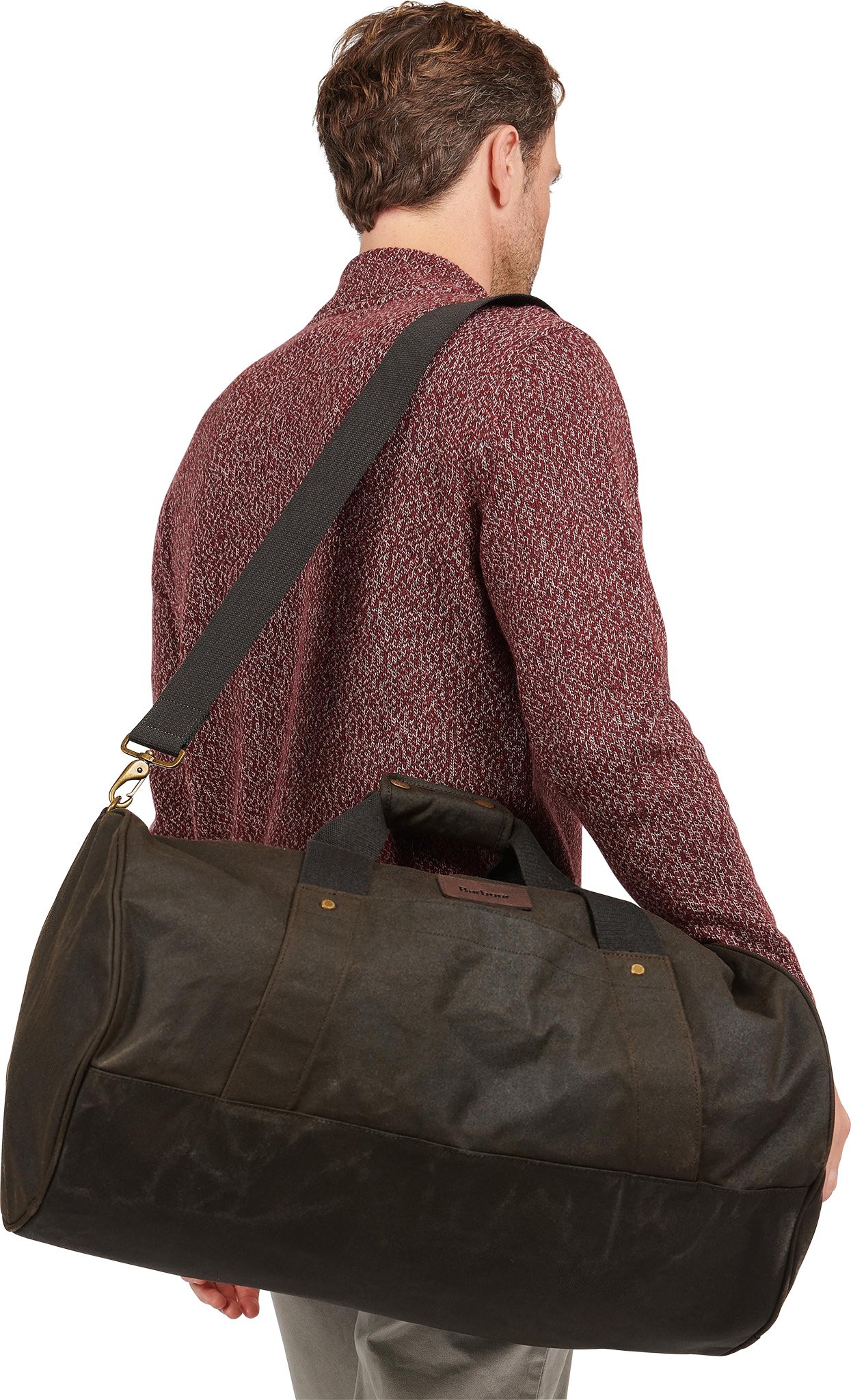 Barbour leather travel bag on sale