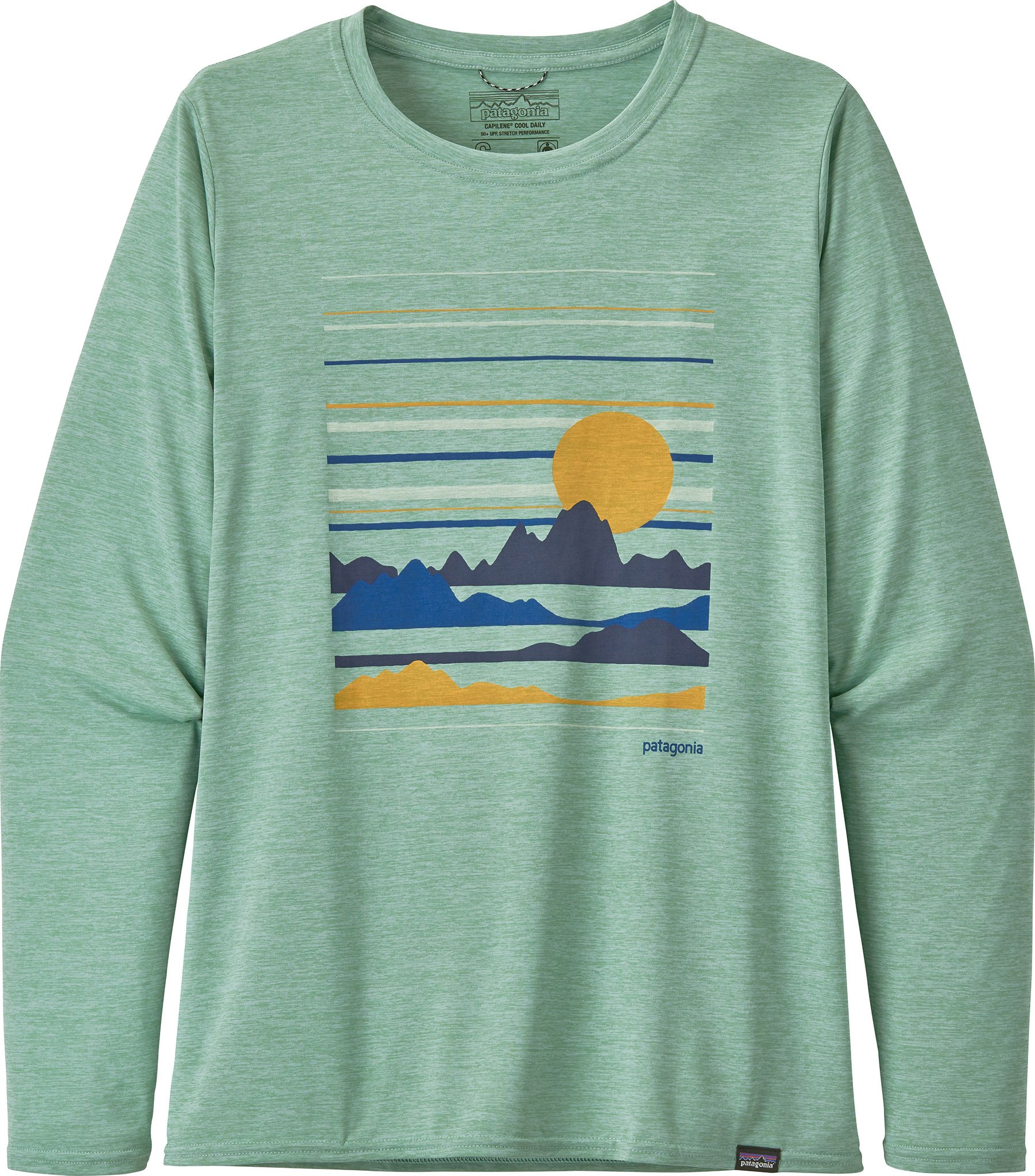 Patagonia Men's Long-Sleeved Capilene Cool Daily Graphic Shirt Line Logo  Ridge: Feather Grey
