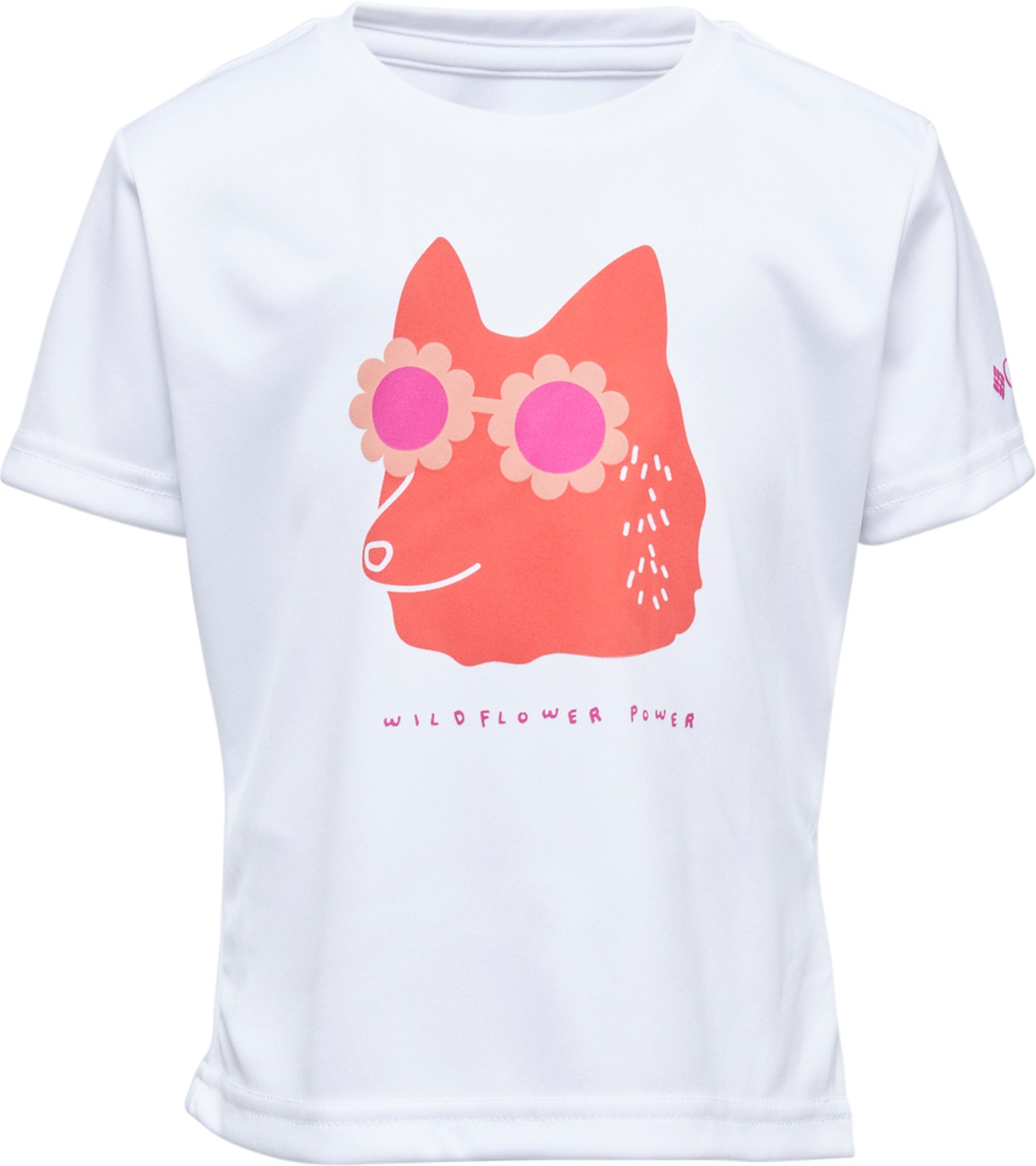 Columbia Mission Peak Short Sleeve Graphic T-Shirt - Girls S Peach Heather - Inverted Stripes Graphic