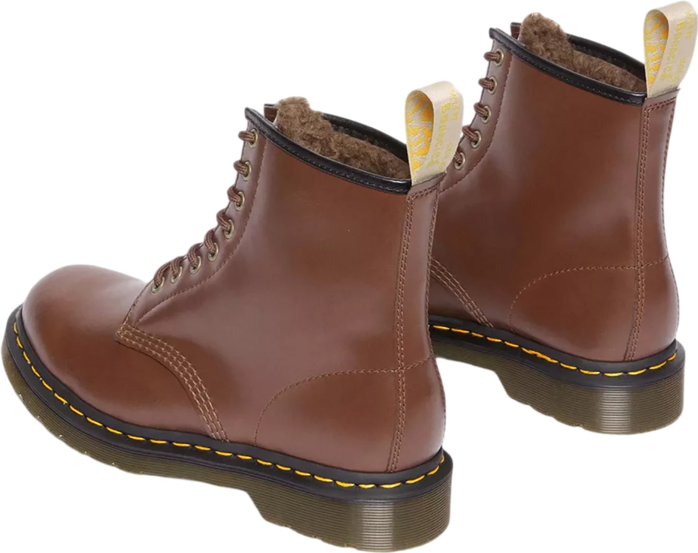 Dr. Martens Vegan 1460 Borg Lined Lace Up Boots Unisex Brown Norfolk Flat 12 13