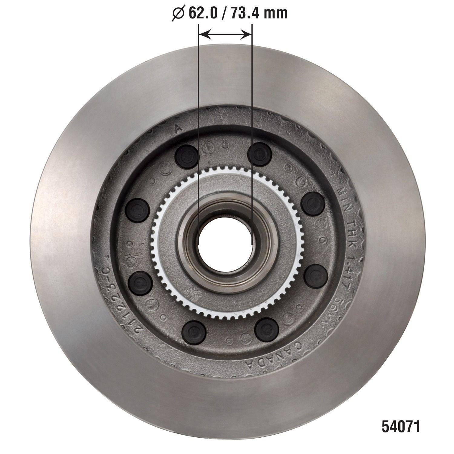 Duralast Disc Brake Rotor and Hub Assembly 54071