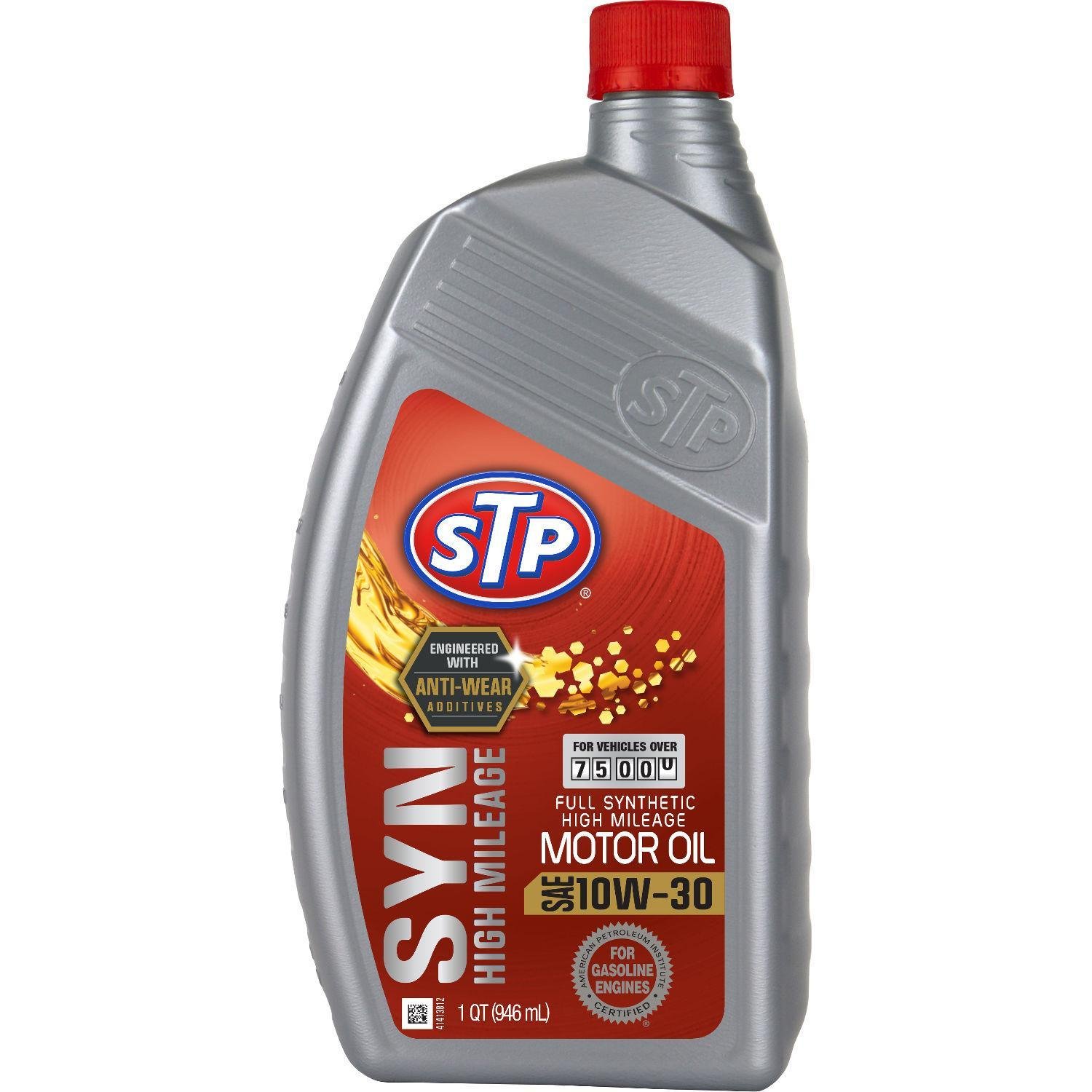 STP High Mileage Full Synthetic 10W-30 Motor Oil 1 Quart