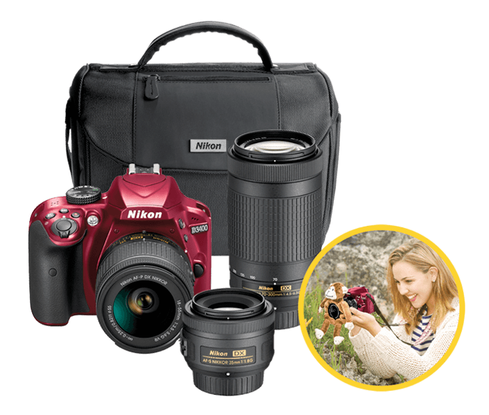 Nikon D3400 Triple Lens Parent's Camera Kit | DSLR Cameras